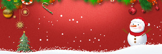 红色雪花雪人圣诞树圣诞节海报背景